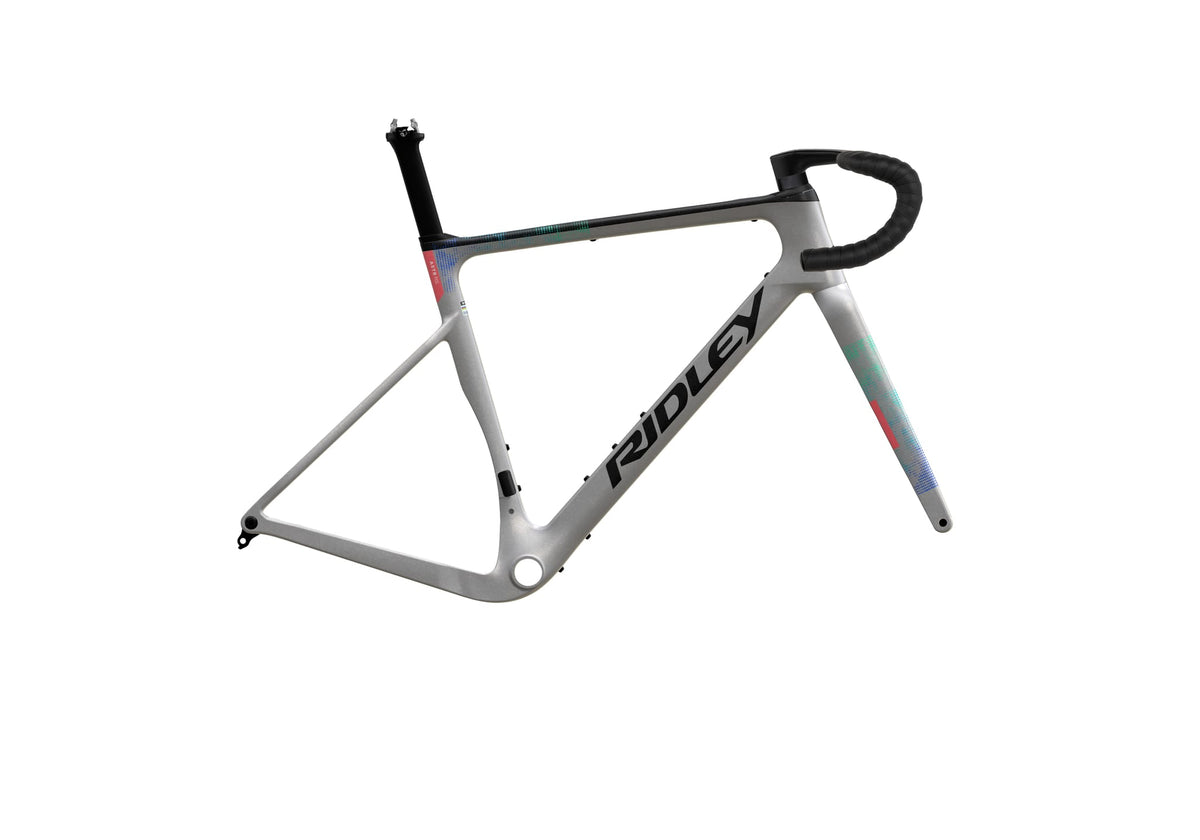 Ridley ASTR RS Frameset – Silver / Black / Neon Blue-Green