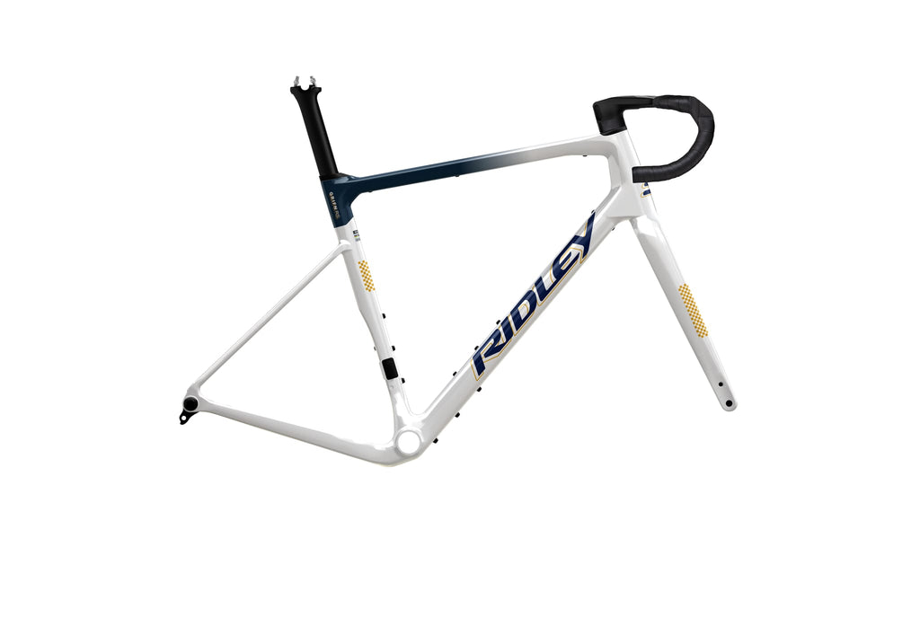 Ridley Grifn RS Road Frameset – Pearl White / Jeans Blue Metallic / Honey Gold