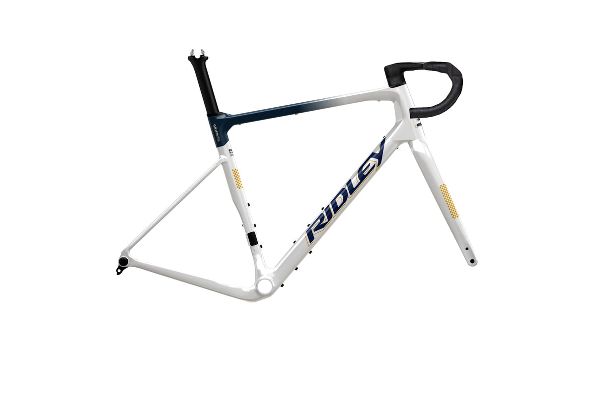 Ridley Grifn RS Road Frameset – Pearl White / Jeans Blue Metallic / Honey Gold