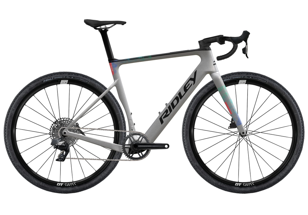 Ridley E-ASTR SRAM Apex XPLR AXS 1x12 – Silver / Black / Neon