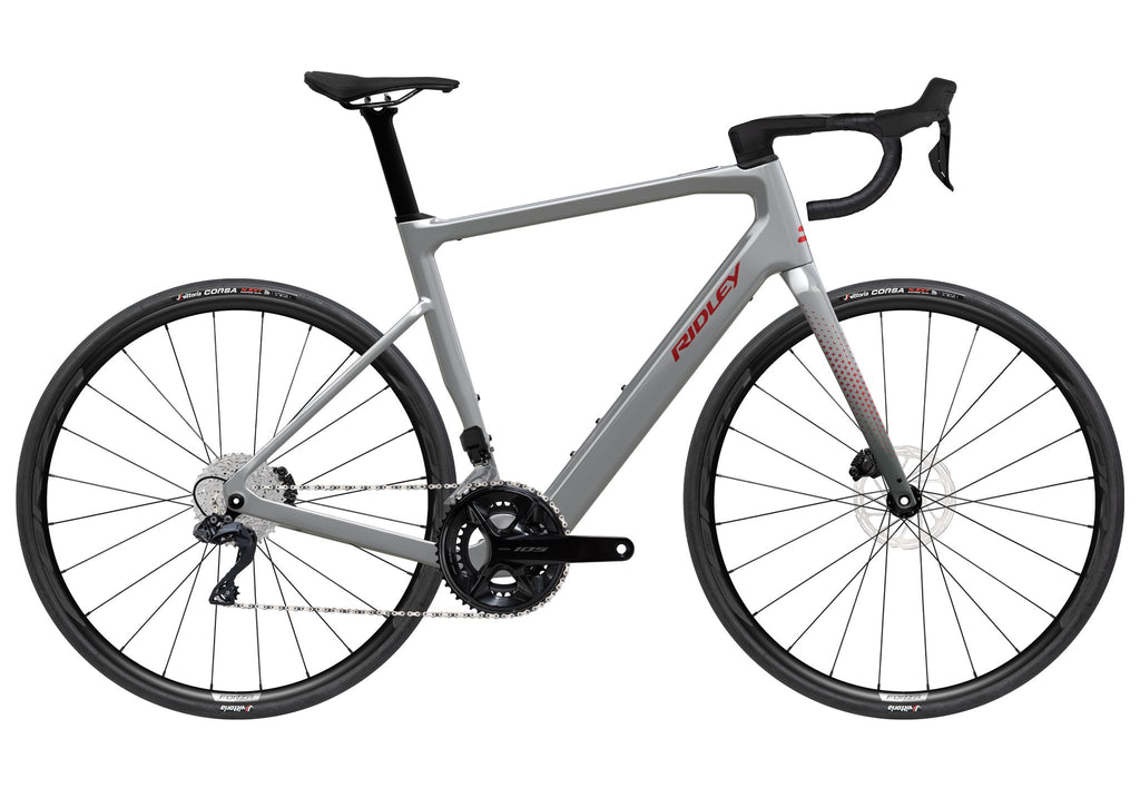 Ridley E-Grifn Road Shimano 105 DI2 2x12 – Battleship Grey / Candy Red Metallic