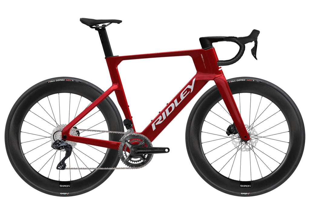 Ridley E-Noah Shimano 105 DI2 2x12 – Candy Red Metallic / White