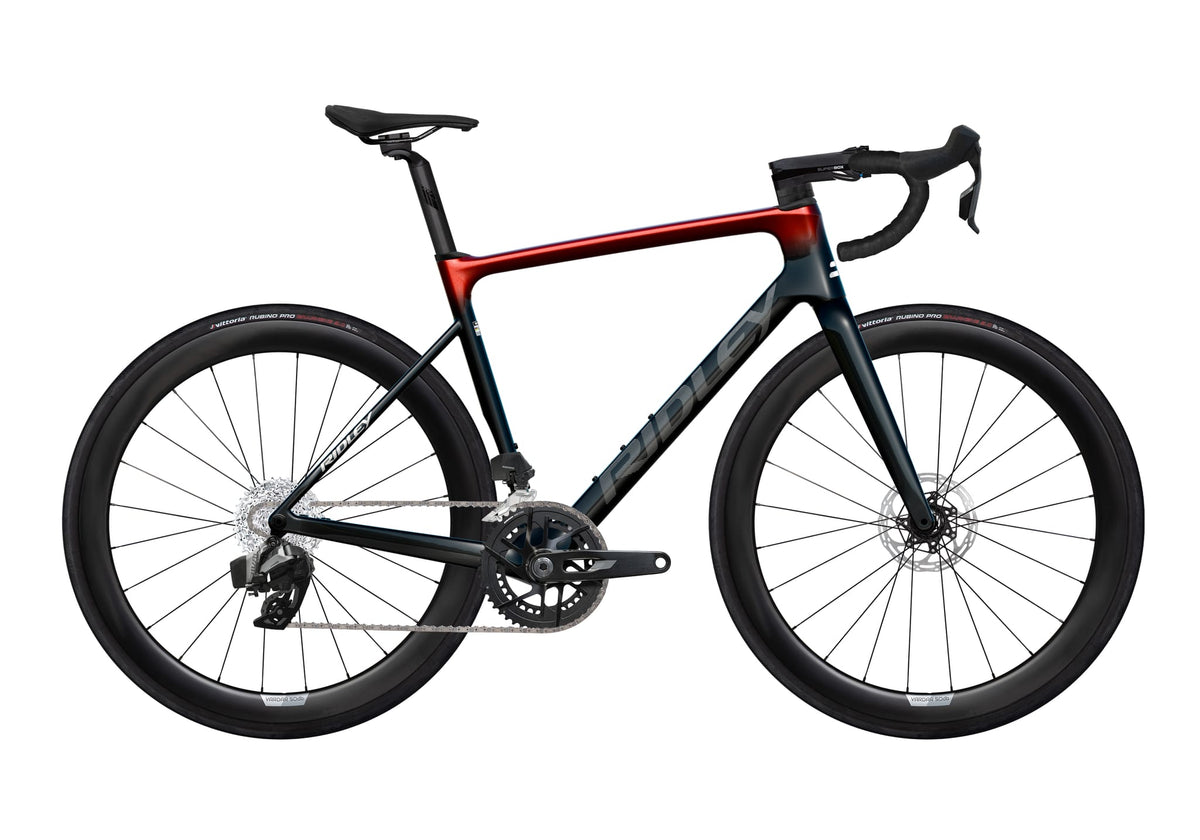 Ridley Falcn SRAM Rival AXS 2x12 – Black / White / Candy Red Metallic