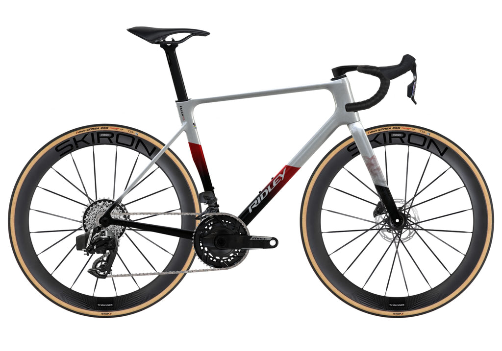 Ridley Falcn RS 2.0 SRAM Force AXS 2x12 – Silver / Black / Candy Red Metallic