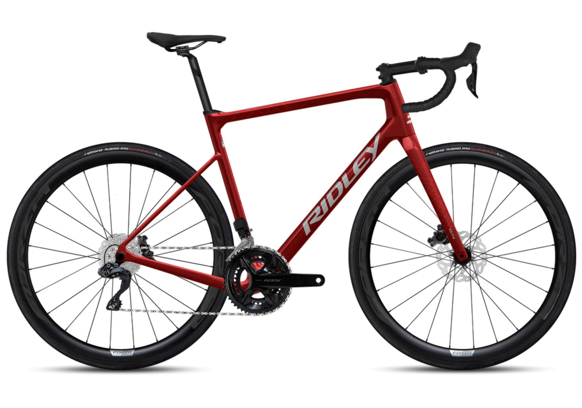 Ridley Grifn Road Shimano 105 R7150 12sp Di2 Carbon wheels – Candy Red Metallic Silver
