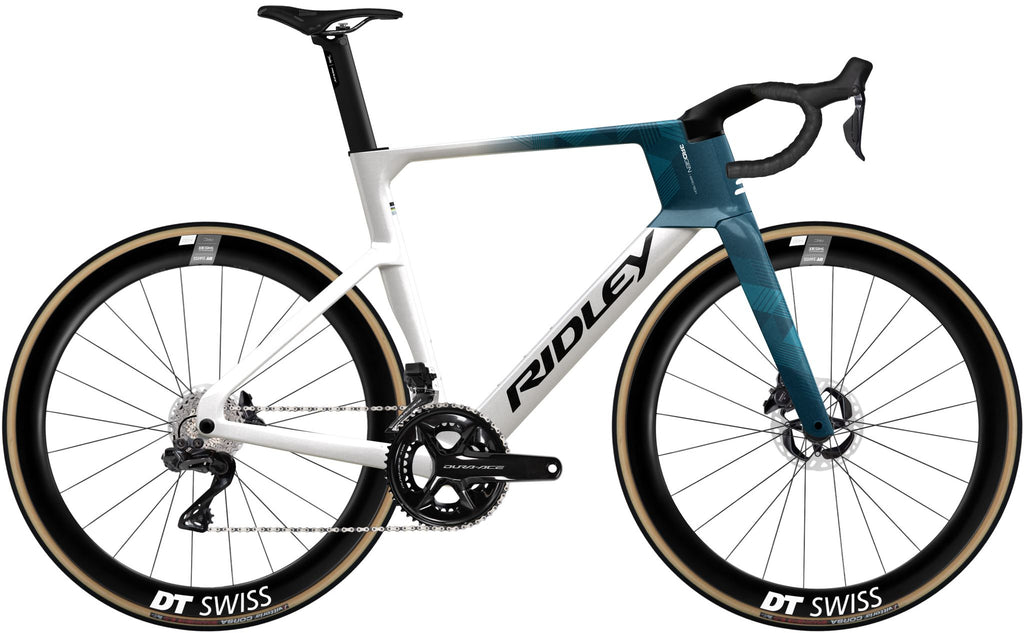 Ridley Noah Fast 3.0 SRAM Force AXS 2x12 – 2027 – White / Petrol Blue Metallic