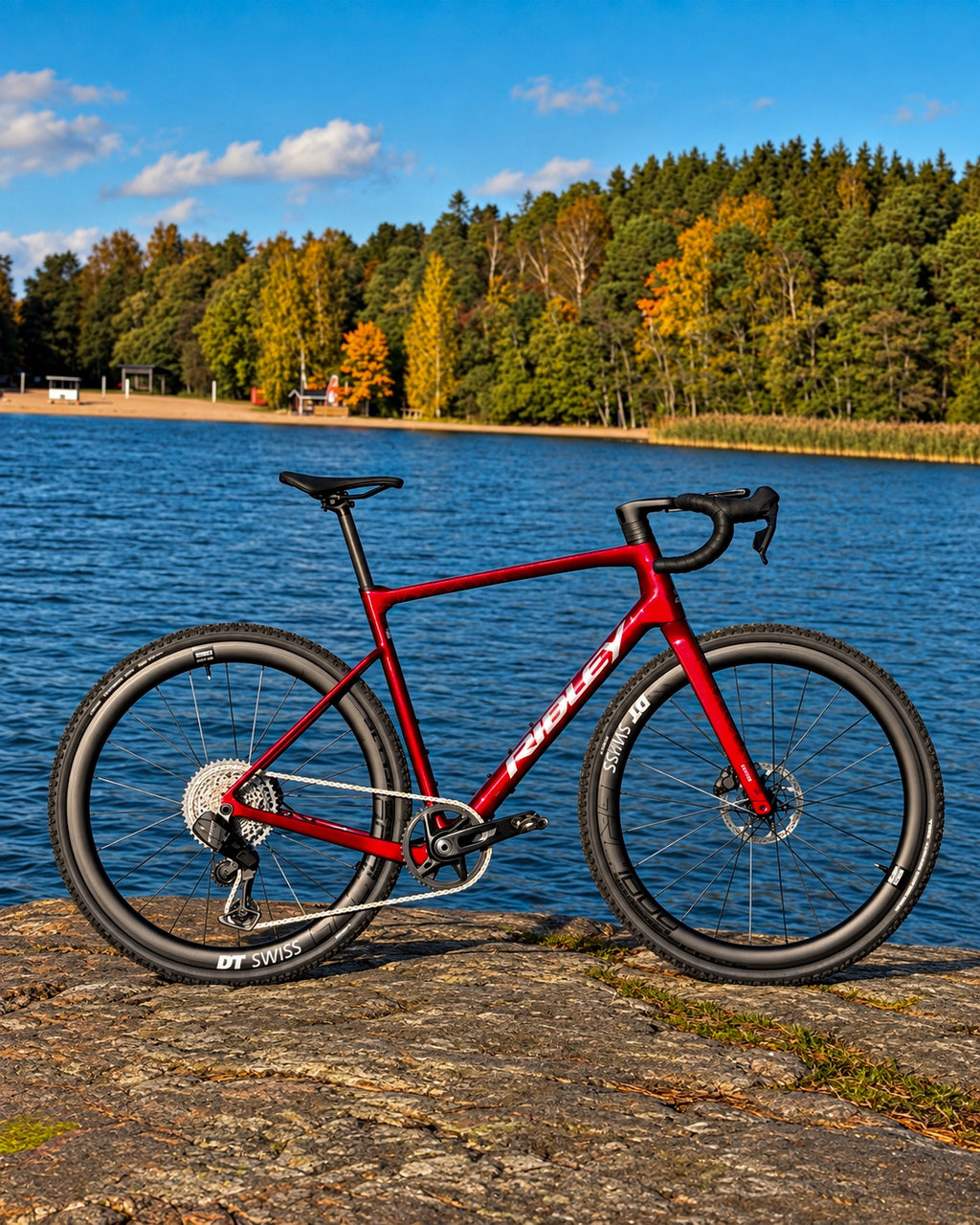 Punainen Ridley Grifn RS Gravel sivulta