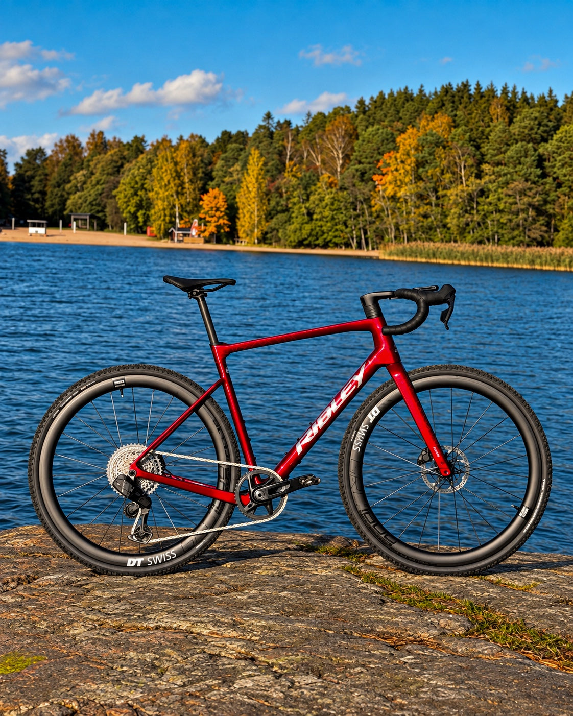 Punainen Ridley Grifn RS Gravel sivulta